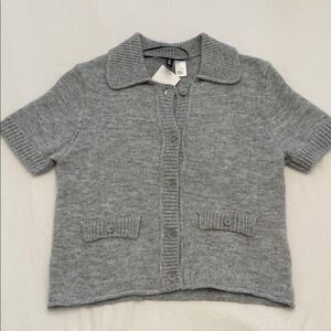H&M Gray Short Sleeve Knit Blouse